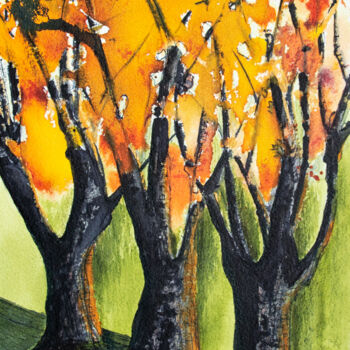 Desenho intitulada "Oktoberbild" por Lilla Varhelyi, Obras de arte originais, Tinta