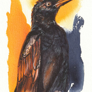 Dibujo titulada "Rabenvogel #8" por Lilla Varhelyi, Obra de arte original, Tinta