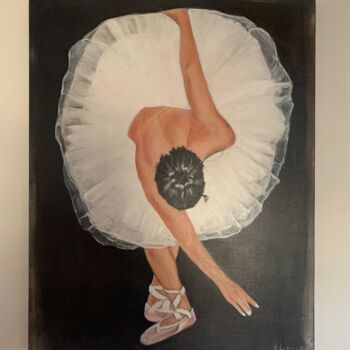 Painting titled "L’arabesque" by Valerie Le Guyader, Original Artwork, Oil Mounted on Wood Stretcher frame