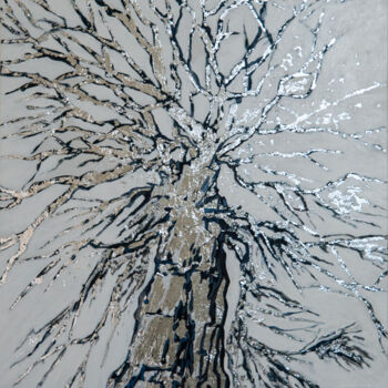 Painting titled "A Silver Tree" by Lilit Vardanyan, Original Artwork, Acrylic