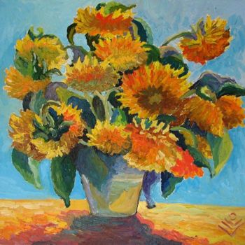 Painting titled "From Sunflower's fa…" by Lilit Vardanyan, Original Artwork, Oil