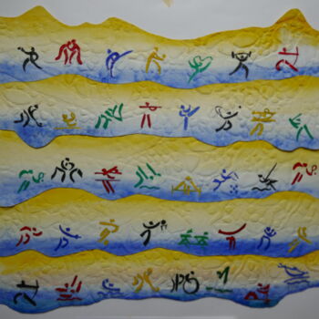 Painting titled "Olympic games disci…" by Lilya P Dear, Original Artwork, Acrylic Mounted on Wood Panel
