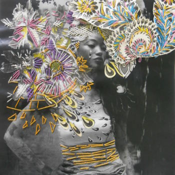 Collages titled "Tysha-Essai" by Lilyluciole Street Art, Original Artwork, Textiles
