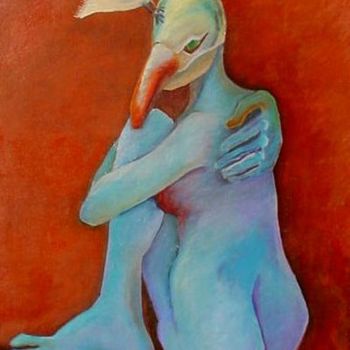 Pittura intitolato ""il mistero"" da Lily Popa, Opera d'arte originale