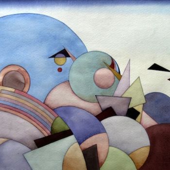 Σχέδιο με τίτλο "На рассвете (At the…" από Лиля Муратова, Αυθεντικά έργα τέχνης, Ακουαρέλα