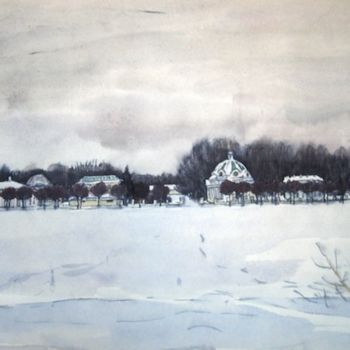 Painting titled "Кусково 1" by Lilia Muratova, Original Artwork, Watercolor