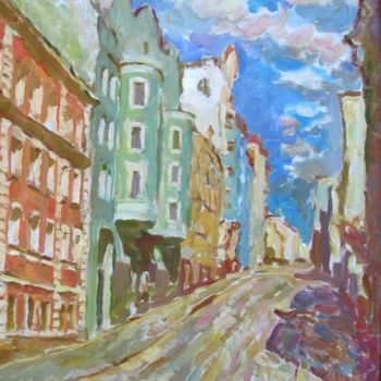 Картина под названием "Переулок "Последний…" - Лиля Муратова, Подлинное произведение искусства, Масло