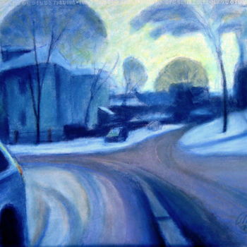 Dessin intitulée "Синий вечер. Blue e…" par Lilia Muratova, Œuvre d'art originale, Pastel