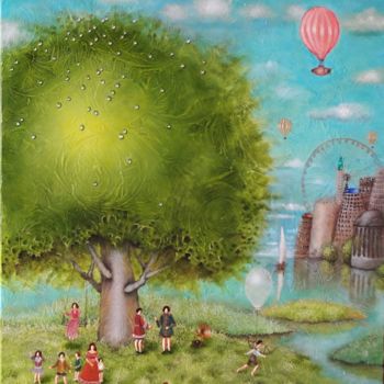 Painting titled "Adventure" by Lina Alchimavičienė, Original Artwork