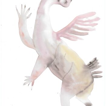 Painting titled "Limitless The Dragon" by Lina Korducenko, Original Artwork, Watercolor