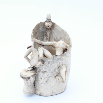 Sculpture titled "Djembé" by Caroline Patón, Original Artwork, Ceramics