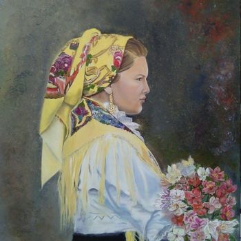 Painting titled "minhota" by Lina Santos, Original Artwork, Oil