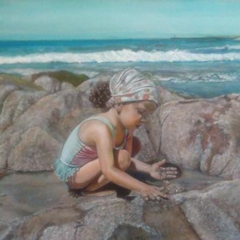 Pintura intitulada "um quente dia de ve…" por Lina Santos, Obras de arte originais, Óleo