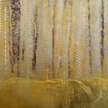 Painting titled "" Golden Trees "" by Lina Doenmez, Original Artwork, Acrylic