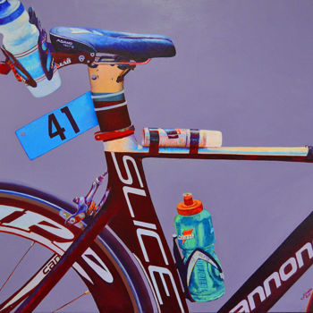 Pittura intitolato "Bike 41" da Linaldo Cardoso, Opera d'arte originale, Olio