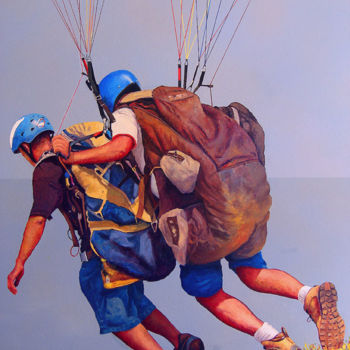 Painting titled "voo duplo" by Linaldo Cardoso, Original Artwork, Oil