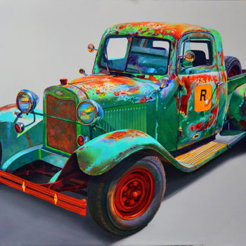 Painting titled "Chevrolet 1928 oil…" by Linaldo Cardoso, Original Artwork, Oil