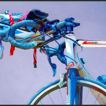 Pittura intitolato "Blue bike - 100cm-x…" da Linaldo Cardoso, Opera d'arte originale, Olio