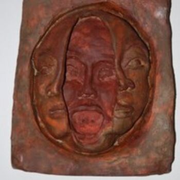 Sculpture intitulée "Double visage" par Lincée, Œuvre d'art originale