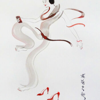 Schilderij getiteld "Embodiment of Avalo…" door Lin Chen Zhong Xun (Linchen Chung Hsun), Origineel Kunstwerk, Aquarel
