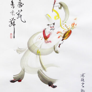 Картина под названием "Tsar of Fried Noodl…" - 林陳 忠勳 (LinChen,Chung-Hsun), Подлинное произведение искусства, Акварель