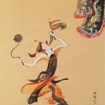 Pintura intitulada "The female spokespe…" por Lin Chen Zhong Xun (Linchen Chung Hsun), Obras de arte originais, Aquarela