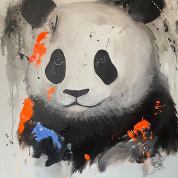 Картина под названием "sans titre panda" - Lind-Art, Подлинное произведение искусства, Акрил Установлен на Деревянная рама д…