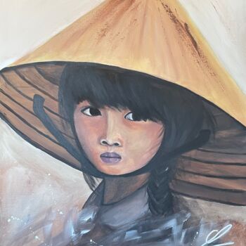 Painting titled "Cambodgienne" by Lind-Art, Original Artwork, Acrylic