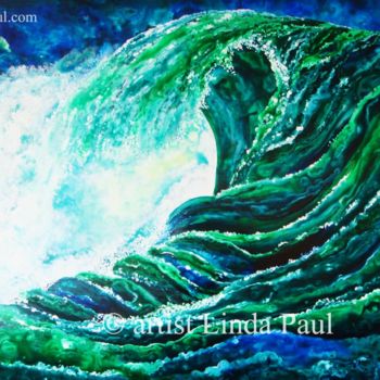Pintura titulada "Ocean Waves large O…" por Linda Paul, Obra de arte original, Acrílico