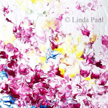 Malerei mit dem Titel "Pink Petals abstrac…" von Linda Paul, Original-Kunstwerk, Acryl