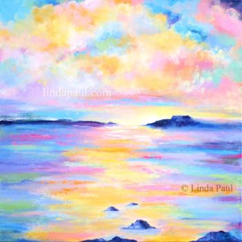 Pintura intitulada "Ocean Dreams Origin…" por Linda Paul, Obras de arte originais, Acrílico