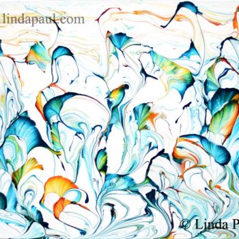 Painting titled "String Theory Turqu…" by Linda Paul, Original Artwork, Acrylic