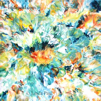 绘画 标题为“Floral chaos abstra…” 由Linda Paul, 原创艺术品, 丙烯