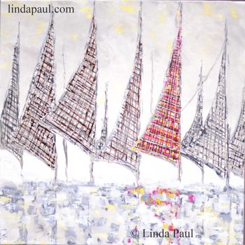 Картина под названием "Sailing My way" - Linda Paul, Подлинное произведение искусства, Акрил