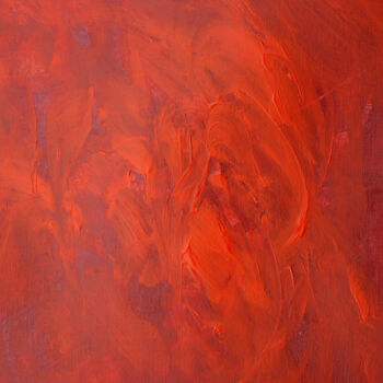 Painting titled "Red Abstract on Pap…" by Linda Armstrong, Original Artwork, Acrylic