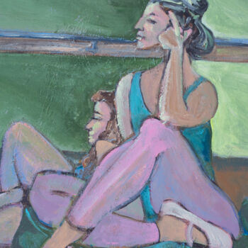 Painting titled "Dancers at Rest on…" by Linda Armstrong, Original Artwork, Acrylic