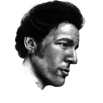 Disegno intitolato "Bruce Springsteen -…" da Lindsaynjh, Opera d'arte originale, Inchiostro