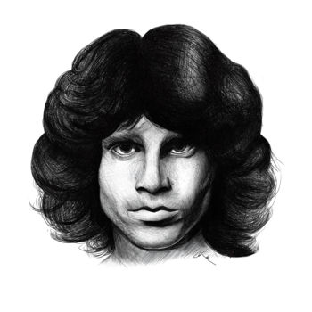 Disegno intitolato "Jim Morrison - Port…" da Lindsaynjh, Opera d'arte originale, Inchiostro