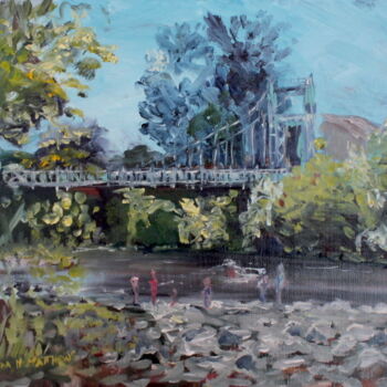 绘画 标题为“Le Pont de Fer - Ce…” 由Linda H Matthews, 原创艺术品, 油 安装在木板上