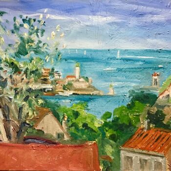 Painting titled "Port Vendres par Le…" by Linda H Matthews, Original Artwork, Oil