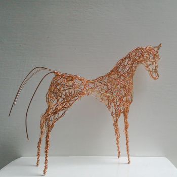 Sculpture titled "Copper Wirework Hor…" by Linda Hoyle, Original Artwork, Other