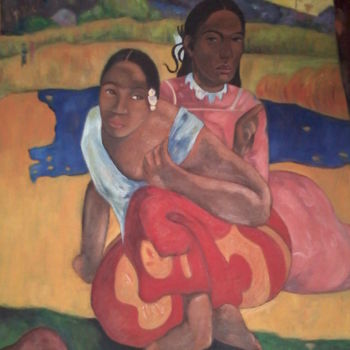 Schilderij getiteld "Nafea faa ipoipo fr…" door Linda Kacer, Origineel Kunstwerk