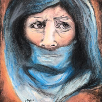 Drawing titled "L'Espion" by Linda Omouri, Original Artwork, Pencil