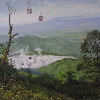 Malerei mit dem Titel "Hill Top - S.4 -Gen…" von Linda Chen, Original-Kunstwerk, Öl