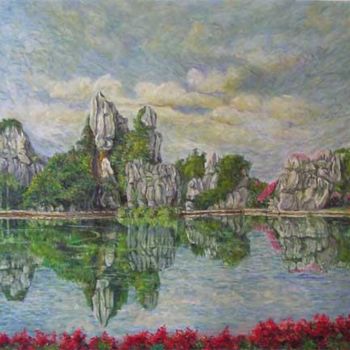 Painting titled "Reflection - S.1 -…" by Linda Chen, Original Artwork, Oil