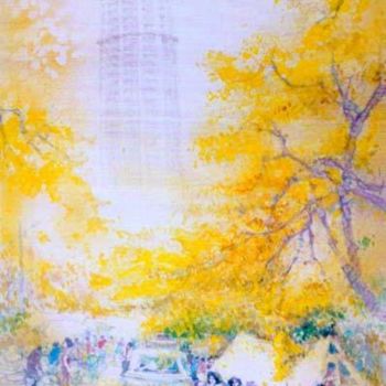 Peinture intitulée "Autumn in Penang-BY…" par Linda Chen, Œuvre d'art originale