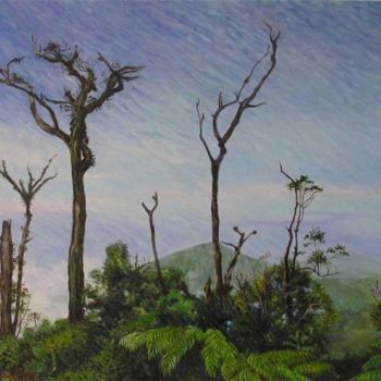 Pintura intitulada "Hill Top - Genting…" por Linda Chen, Obras de arte originais, Óleo