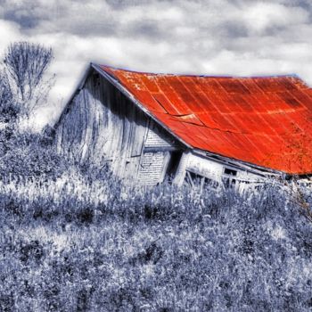 Fotografia zatytułowany „Red Roofed Barn” autorstwa Linda Hegland, Oryginalna praca