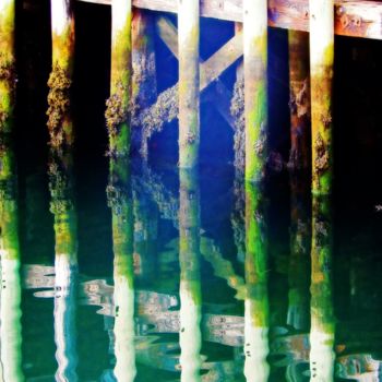 Photography titled "Dock Reflections" by Linda Hegland, Original Artwork, Digital Photography