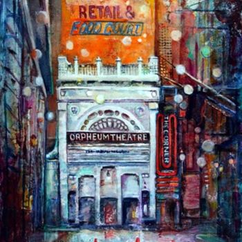 Painting titled "The corner (Boston)" by Linda Labelle, Original Artwork, Acrylic